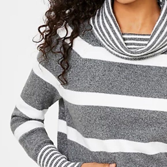 🌺LOFT | Striped Cowl Neck Pocket Sweater - Picture 2 of 2